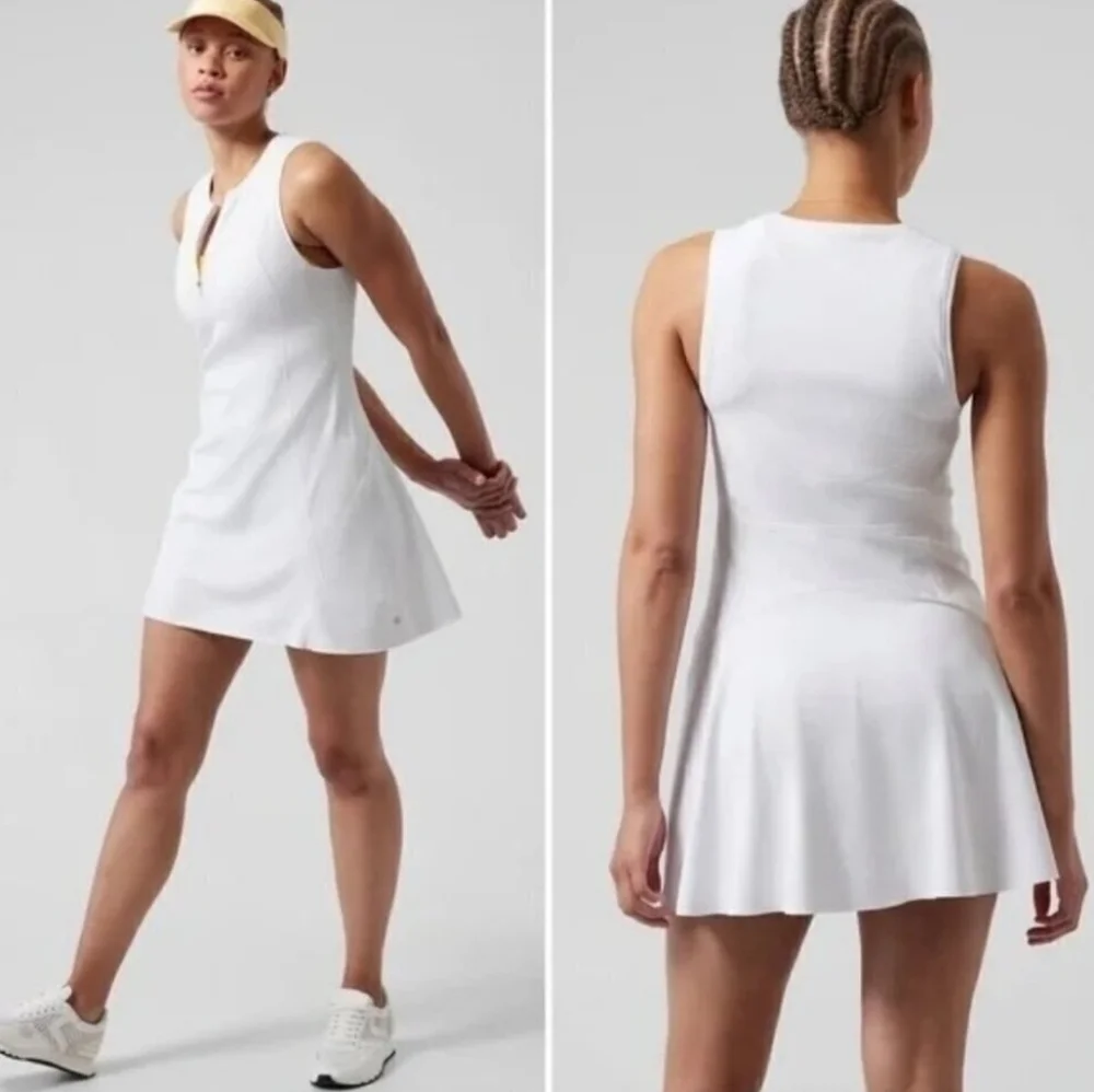 Athleta Ace Tennis Pickleball Athletic Dress White Sleeveless Size L